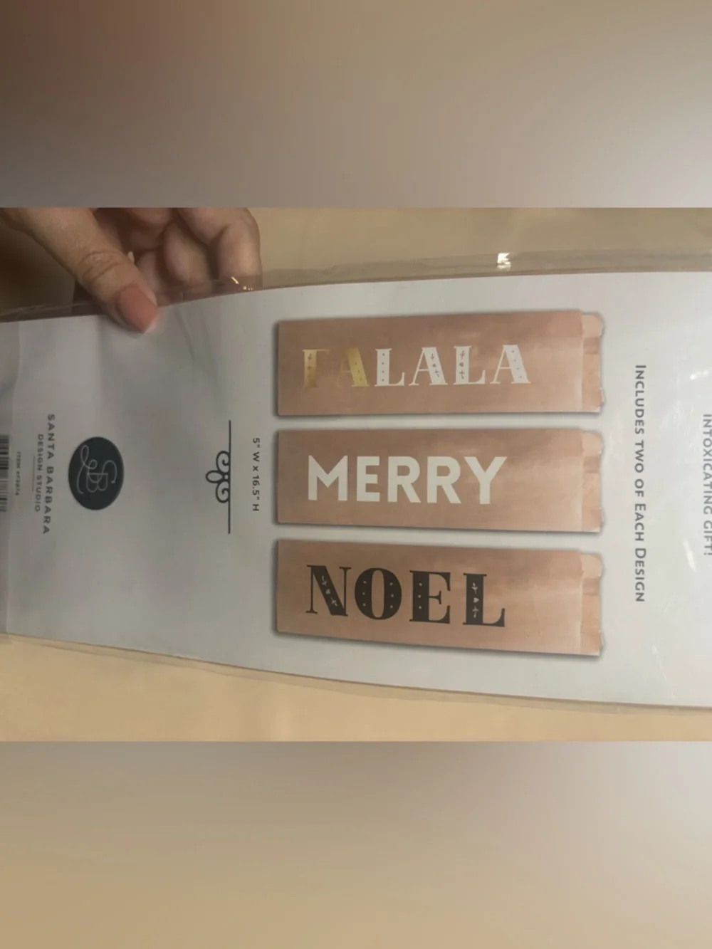 NEW Paper Wine Bags Holiday Party Assorted 6 Pack FALALA, MERRY, NOEL 5 x 16.5”